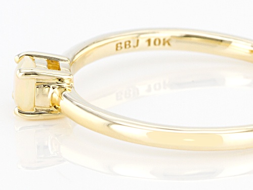 0.14ct Round Ethiopian Opal 10k Yellow Gold Solitaire Ring - Size 7