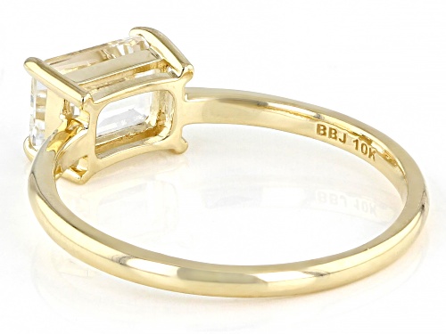 1.05ctw Rectangular Octagonal White Topaz 10k Yellow Gold Solitaire Ring - Size 6