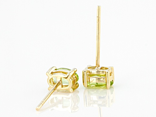 0.85ctw Manchurian Peridot™ 10k Yellow Gold Stud Earrings