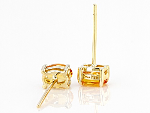 0.36ctw Oval Citrine 10k Yellow Gold Stud Earrings