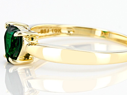 .50ct Heart Shape Lab Created Emerald 10k Yellow Gold Ring - Size 8