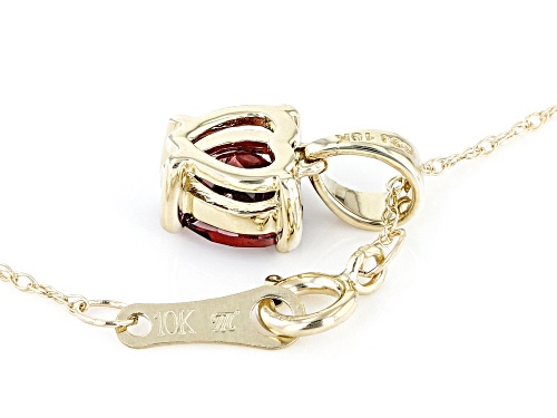 0.75ct Vermelho Garnet™ 10K Yellow Gold Heart Shaped Pendant With Chain