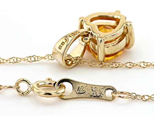 .60ct Heart Shape Brazilian Citrine 10k Yellow Gold Pendant With Chain