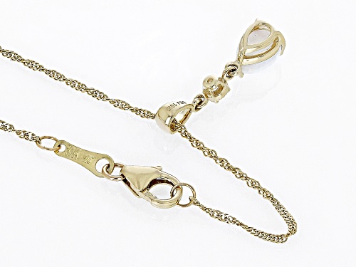0.45ct Lab Created Opal With 0.09ctw White Zircon 10k Yellow Gold Pendant with Chain