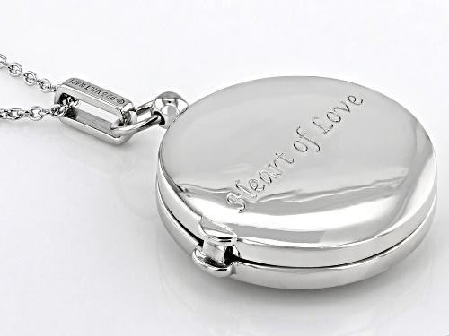 Lisa Mason For Bella Luce® 1.43ctw White Diamond Simulant Platinum Over Silver Heart of Love Pendant