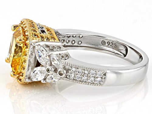 Lisa Mason For Bella Luce® 4.83ctw Yellow And White Diamond Simulants Platinum Over Silver Ring - Size 8