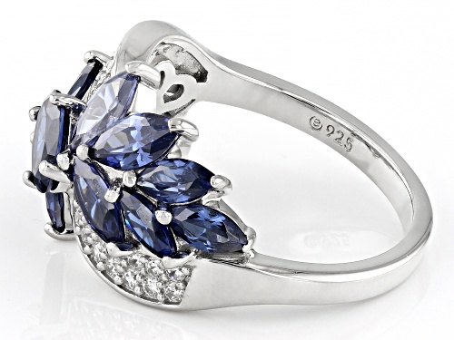 Lisa Mason For Bella Luce® 3.29ctw Tanzanite And White Diamond Simulants Platinum Over Silver Ring - Size 7