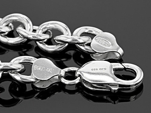 Rhodium Over Sterling Silver Heart Adjustable Link Bracelet - Size 9