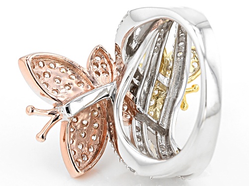 Bella Luce ® Rhodium & 18k Yellow/Rose Gold Over Silver Butterfly Ring - Size 7