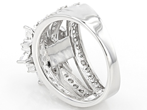 4.69ctw Bella Luce ® Rhodium Over Sterling Silver Floral Ring - Size 11