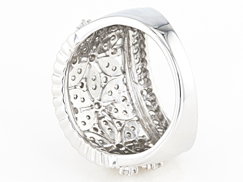2.09ctw Bella Luce ® Rhodium Over Sterling Silver Floral Ring - Size 7