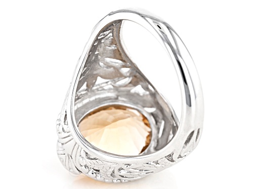 4.48ct Oval Quantum Cut(R) Champagne Quartz Sterling Silver Solitaire Ring - Size 6
