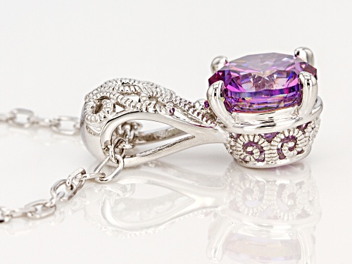 Bella Luce Luxe ™ with Fancy Purple Cubic Zirconia Rhodium Over Silver Pendant