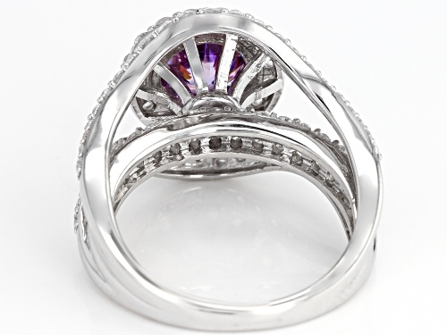 Bella Luce Luxe ™ 6.03CTW with Fancy Purple Cubic Zirconia Rhodium Over Silver Ring - Size 11