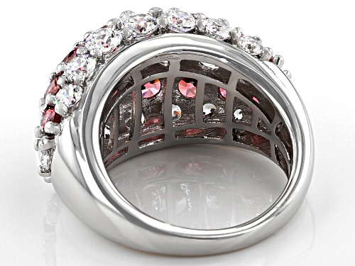 Bella Luce Luxe ™ 12.18ctw Red and White Cubic Zirconia Rhodium Over Silver Ring - Size 5