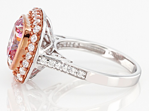 Bella Luce Luxe ™ Fancy Morganite Simulant And White Cubic Zirconia Rhodium Over Ring - Size 11