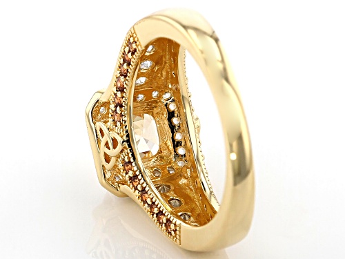 Bella Luce Luxe™Imperial Mosaic Amber,Caramel,and White Cubic Zirconia Eterno Yellow Ring - Size 8