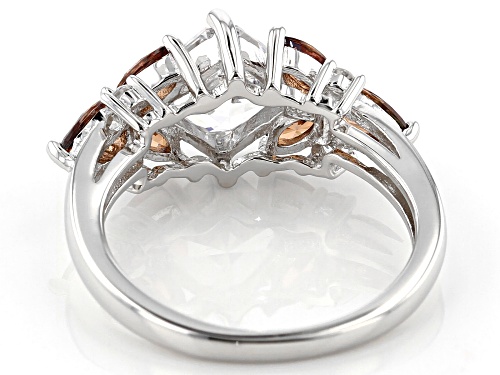 Bella Luce Luxe™ Imperial Mosaic White and Caramel Cubic Zirconia Rhodium Over Silver Ring - Size 8