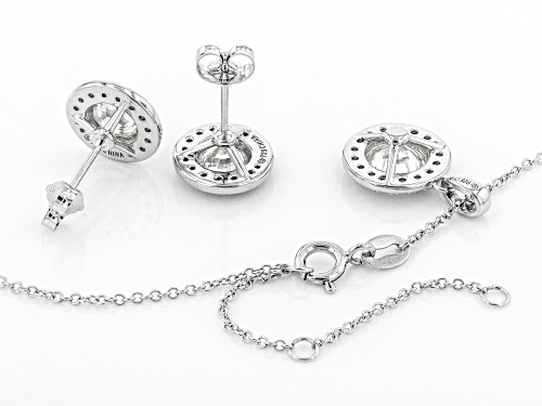 Bella Luce Luxe™White Cubic Zirconia Platinum Over Silver Earrings And Pendant With Chain.