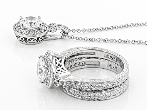 Bella Luce Luxe™ Cubic Zirconia Platinum Over Silver Ring W/ Band And Pendant W/ Chain