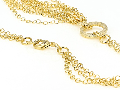 Moda Al Massimo® 18k Yellow Gold Over Bronze Multi-Strand Curb 28.5 Inch Necklace - Size 28.5