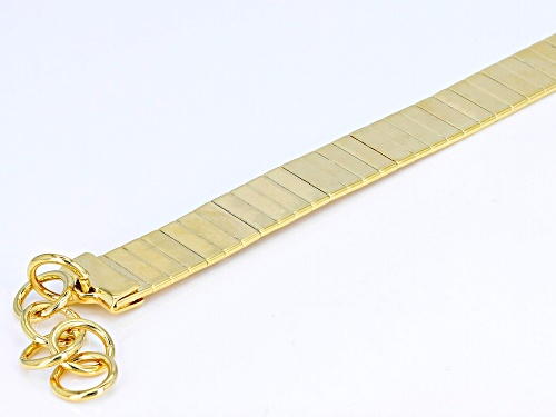 Moda Al Massimo® 0.20ct Onyx 18k Yellow Gold Over Bronze Omega 7 1/2 Inch + 1 inch Extender Bracelet - Size 7.5