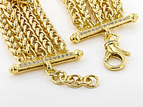 Moda Al Massimo® 18k Yellow Gold Over Bronze Multi-Strand Spiga 9 Inch Bracelet - Size 9