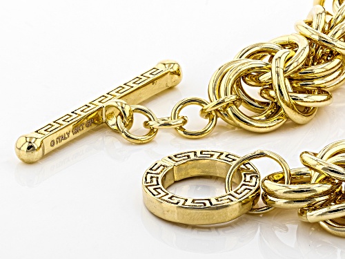 Moda Al Massimo® 18k Yellow Gold Over Bronze Byzantine 8 Inch Bracelet - Size 8