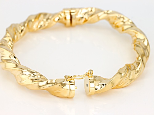 Moda Al Massimo® 18k Yellow Gold over Bronze Torchon 7 inch bangle bracelet - Size 7