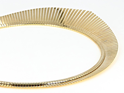 Moda Al Massimo® 18k Yellow Gold Over Bronze Textured Graduated Omega 18 inch Necklace - Size 18