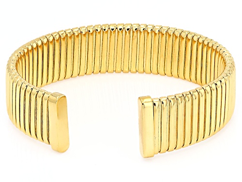 Moda Al Massimo® 18k Yellow Gold Over Bronze Omega Cuff Bracelet. Made in Italy. - Size 7.5