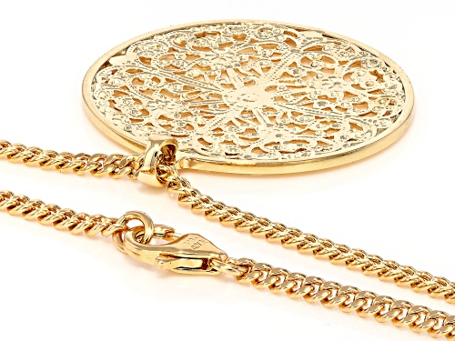 Moda Al Massimo® 18k Yellow Gold Over Bronze Filigree Medallion 25