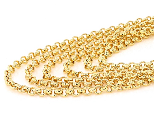 Moda Al Massimo® 18k Yellow Gold Over Bronze Multi-Link Multi-Row 37