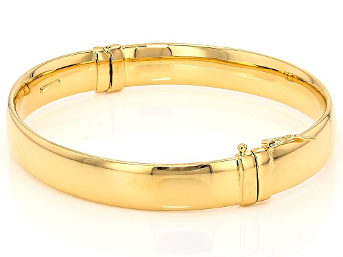 18k Yellow Gold Over Bronze Oval Bangle Bracelet - Size 8