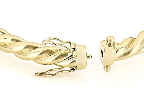 Moda Al Massimo® 18k Yellow Gold Over Bronze Twisted Bangle Bracelet. Made in Italy. - Size 7.5