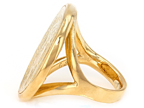 Moda Al Massimo® 18k Yellow Gold Over Bronze Faux Coin Ring. Made in Italy. - Size 9