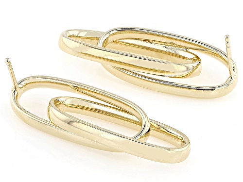 Moda Al Massimo® 18k Yellow Gold Over Bronze Paperclip Drop Earrings. Made in Italy.