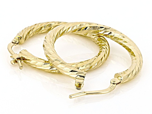Moda Al Massimo® 18k Yellow Gold Over Bronze Diamond Cut Hoop Earrings