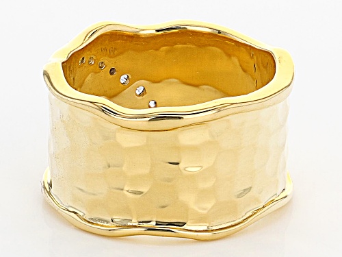Moda Al Massimo® 18K Yellow Gold Over Bronze Wide Band Ring With Bella Luce® Diamond Simulant - Size 7