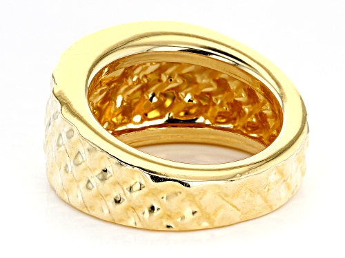 Moda Al Massimo® 18K Yellow Gold Over Bronze Hammered Wide Band Ring - Size 7