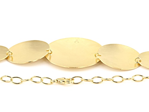 Moda Al Massimo™ 18k Yellow Gold Over Bronze Graduated Textured Disc 22 inch Necklace - Size 22