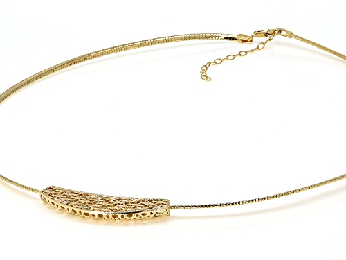 Moda Al Massimo™ 18k Yellow Gold Over Bronze Filigree Slide with Omega 18 inch Necklace - Size 18