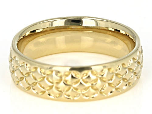 Moda Al Massimo® 18K Yellow Gold Over Bronze Comfort Fit 6MM Designer Band Ring - Size 7