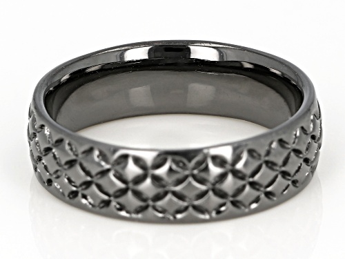 Moda Al Massimo® Gunmetal Rhodium Over Bronze Comfort Fit 6MM Designer Band Ring - Size 6