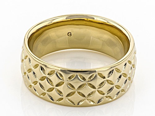 Moda Al Massimo® 18k Yellow Gold Over Bronze Comfort Fit 8MM Designer Band Ring - Size 6