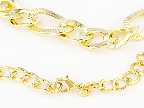MODA AL MASSIMO(R) 18K YELLOW GOLD OVER BRONZE GRADUATING CURB LINK NECKLACE - Size 20