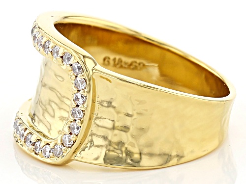 Moda Al Massimo® 18K Yellow Gold Over Bronze 0.70ctw Bella Luce® Diamond Simulant Buckle Ring - Size 7