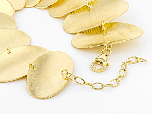 Moda Al Massimo™ 18K Yellow Gold Over Bronze Oval Flat Textured Bracelet 7.50