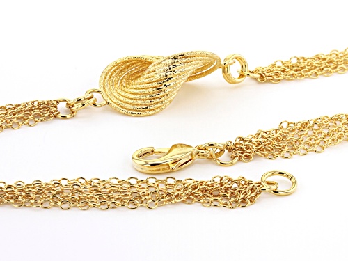Moda Al Massimo™ 18K Yellow Gold Over Bronze Multi-Strand Chain with Diamond Cut Knot Stations 38