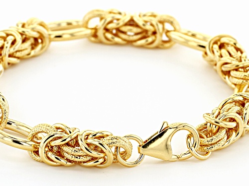 Moda Al Massimo™ 18k Yellow Gold Over Bronze Byzantine Station Bracelet 8.5 Inches - Size 8.5